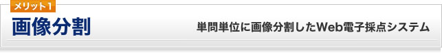 メリット1　画像分割　単問単位に画像分割したWeb電子採点システム